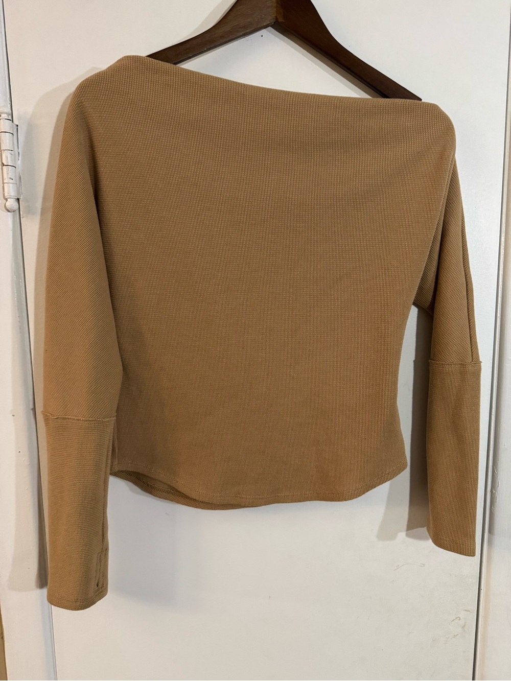 We The Free Camel Boatneck Long Sleeve Top